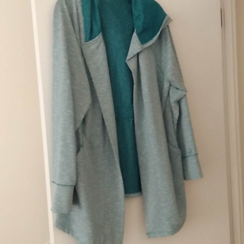 Cuddl Duds Light Blue Open Front Cardigan